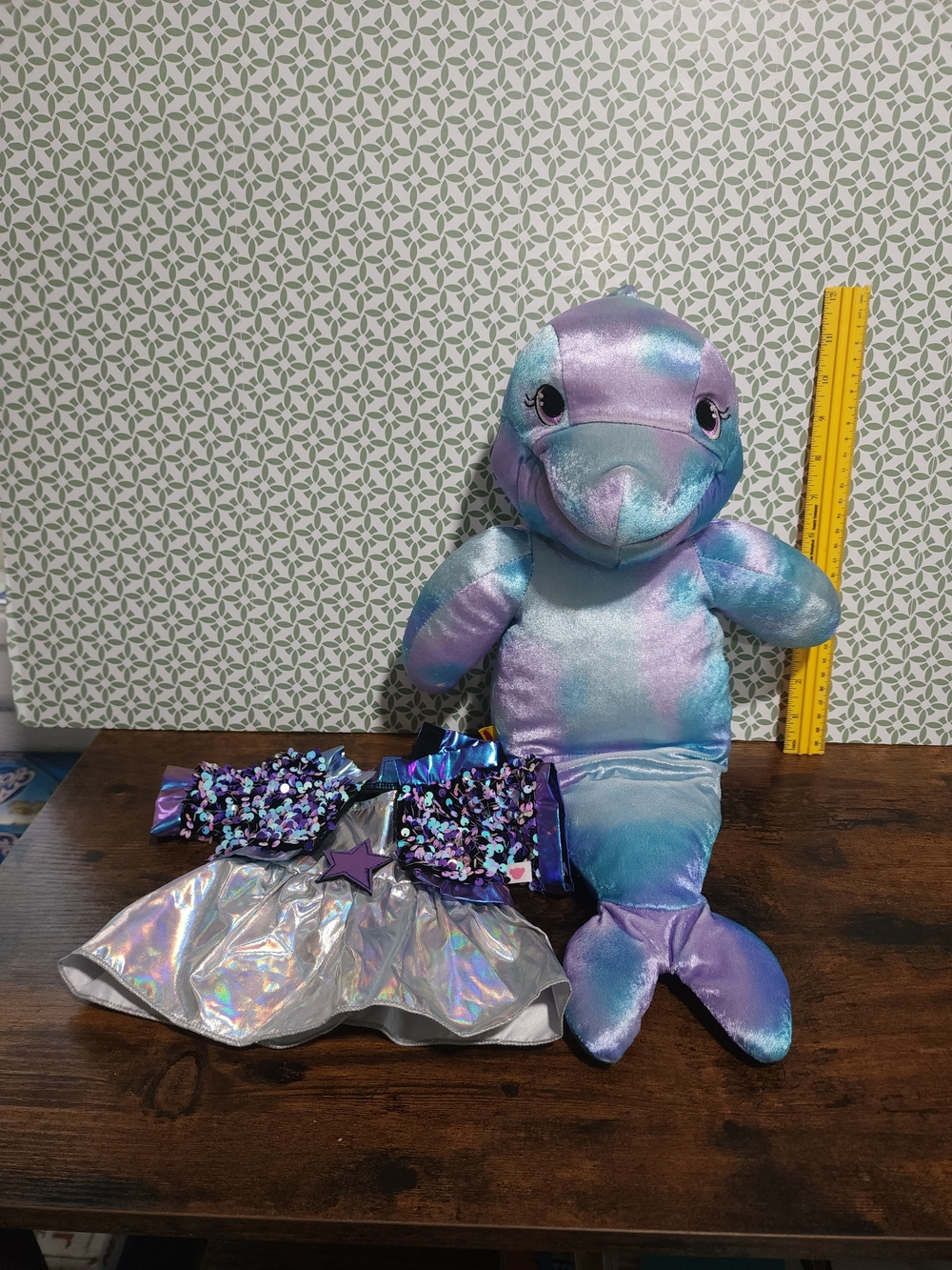 Plush Iridescent Puppet Dolphin Stuffed Animal - Build A Bear